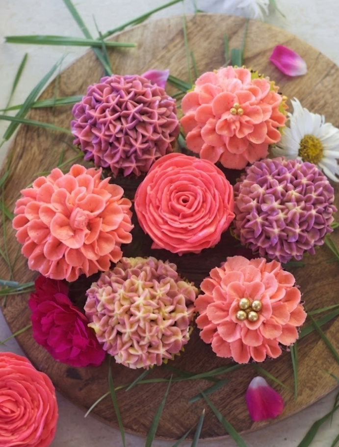 Modelos de cupcakes florales