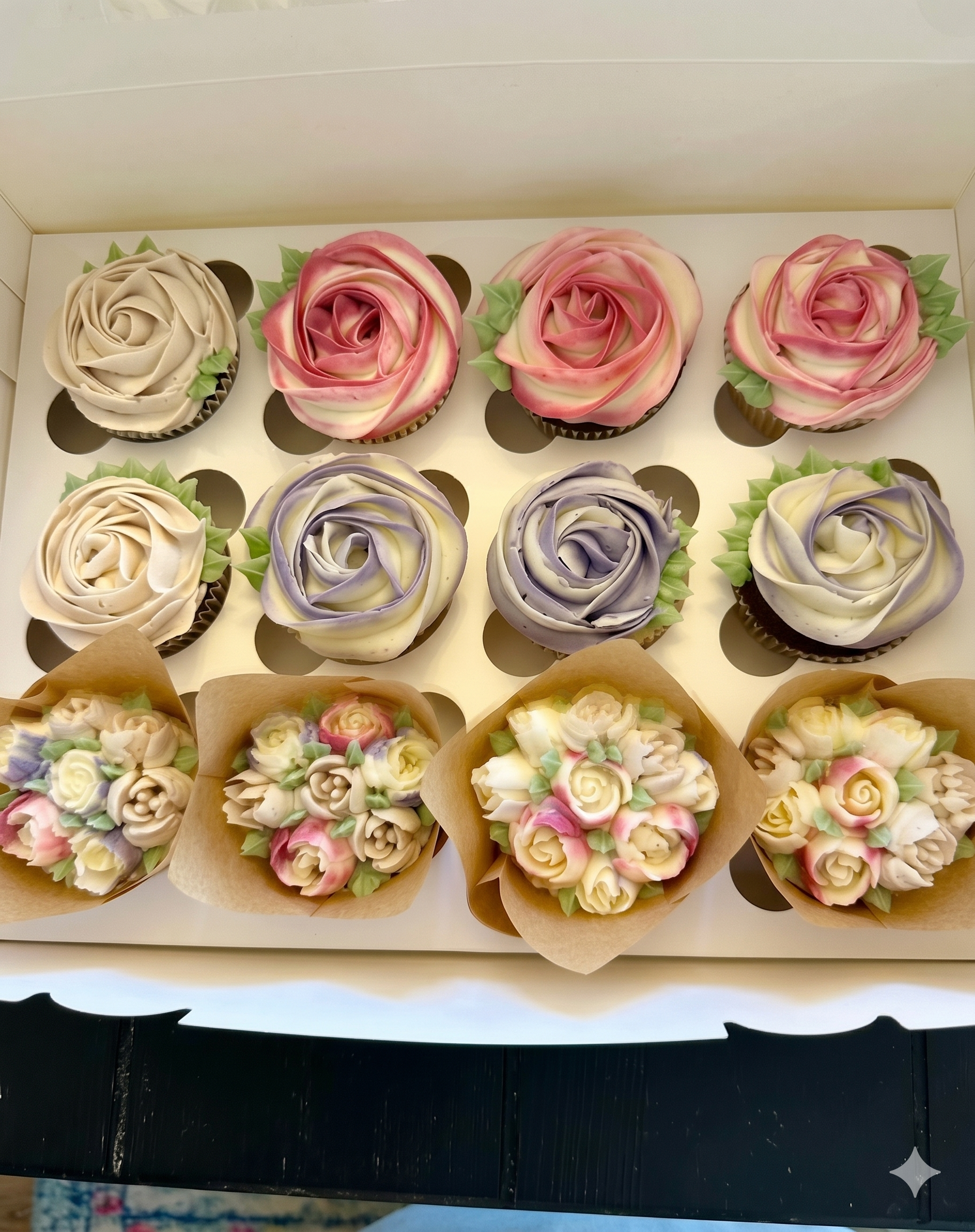 Inspiración de cupcakes florales