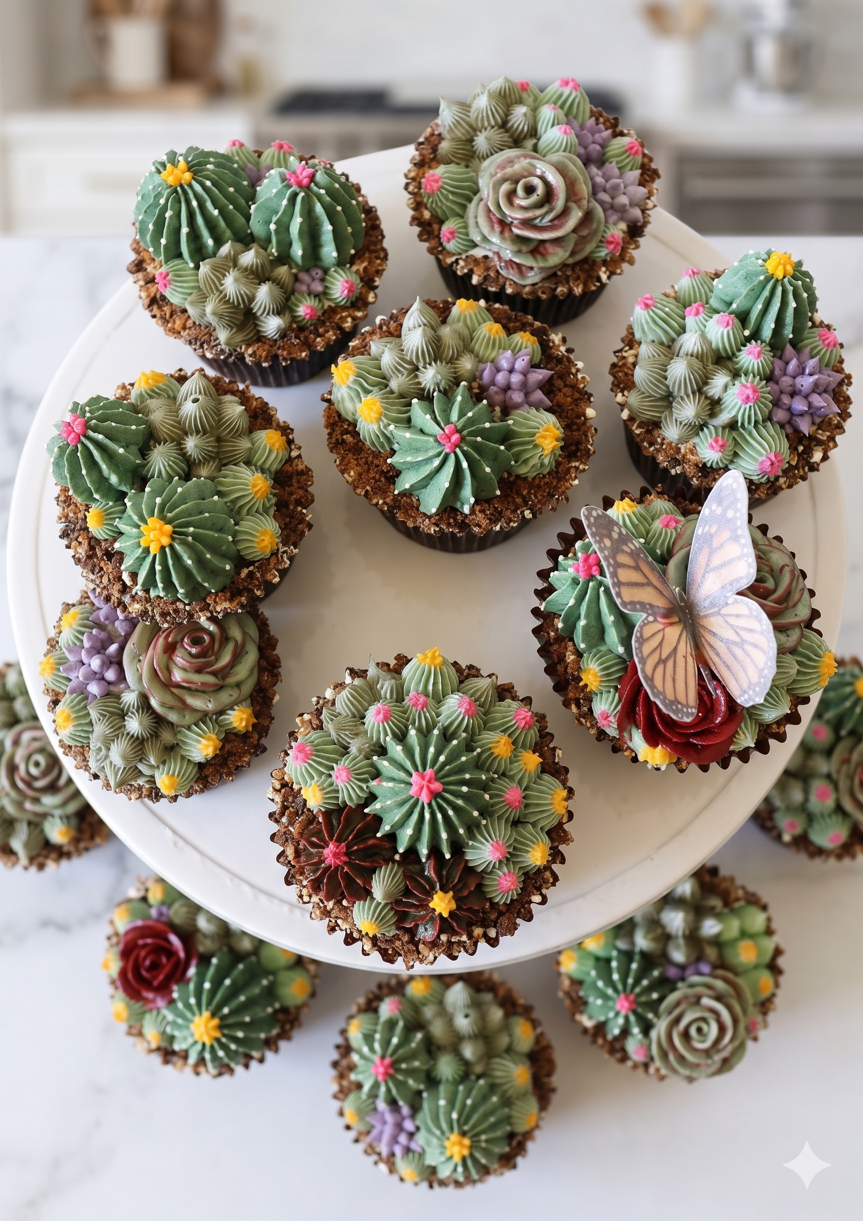 Inspiración de cupcakes florales